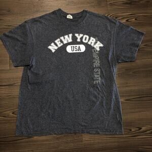 Grey New York USA Empire State Graphic Tee